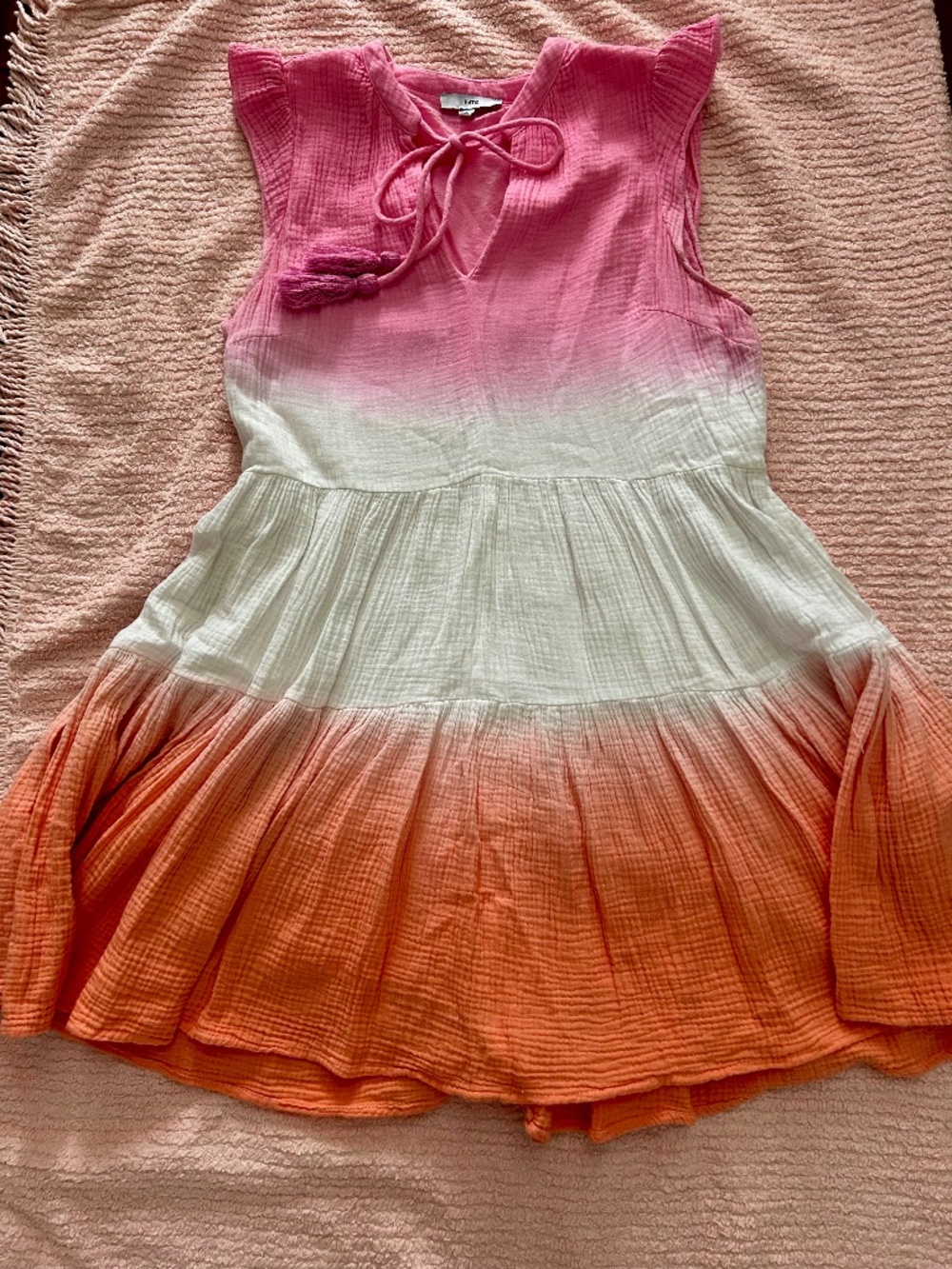 Fate Dip Dye 100% Cotton Babydoll Mini Dress Size Small